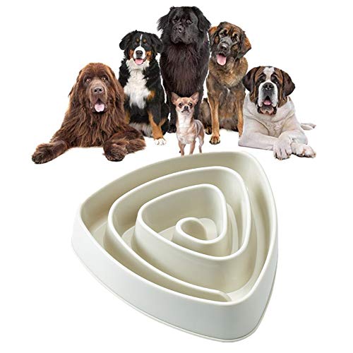 Csheng Hund Slow Feeder Bowl Langsam Essen Hundenapf Haustier Katze Und Hund Essbare Schüssel Gesund Sanitär Langlebig Verschleißbeständig Dreieckige Slow Food Bowl Erstickungssichere White von Csheng