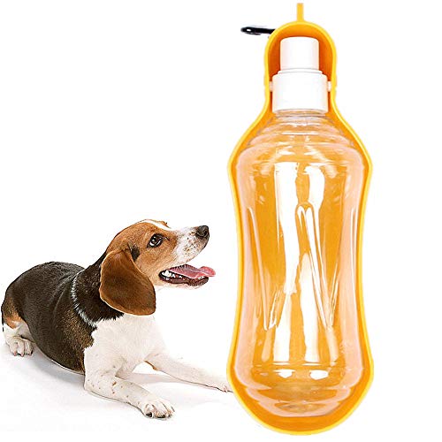 Csheng Hund Wasserflasche Welpe Wasserflasche Haustier Wasserflasche Haustier Trinkbecher Hund Outing Wasserkocher Haustier Trinkwasser Katze Outdoor Hund Walking Water Cup Tragbare Yellow,500ml von Csheng