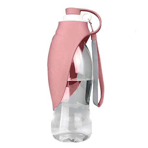 Csheng Hund Wasserflasche Zum Gehen Tragbare Hund Wasserflasche Pet Leaf Cup Tragbare Outdoor Wasserflasche Hund Ausgehen Tasse Wasserflasche Welpe Wasserflasche pink von Csheng