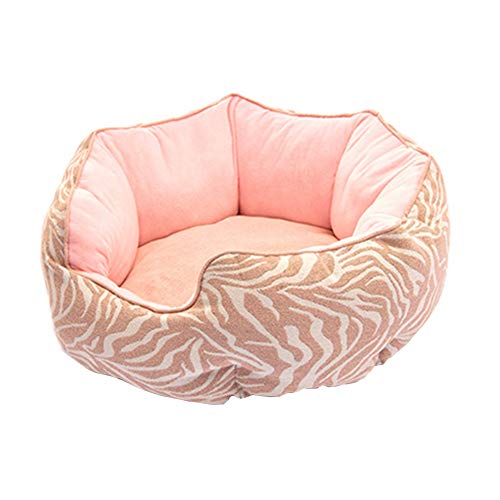 Csheng Hundebett Donut Hundebett Haustierbett Welpenbett Rundes Plüsch Herbst- Und Winternest Hundestreu Katzenbett Halbgeschlossen Herbst- Und Winter-Haustierbedarf Für Den Innen pink Yellow von Csheng