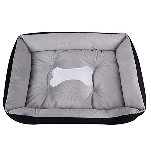 Csheng Hundebett Haustierbett Welpenbett Haustier Großer Zwinger Katzenstreu Four Seasons Pet Mat Rechteckiger Hundezwinger Verdickte Warme Matte Unzerstörbares Hundebett Für Den Black,L von Csheng