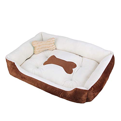 Csheng Hundebett Haustierbett Welpenbett Haustier Großer Zwinger Katzenstreu Four Seasons Pet Mat Rechteckiger Hundezwinger Verdickte Warme Matte Unzerstörbares Hundebett Für Den Brown,L von Csheng