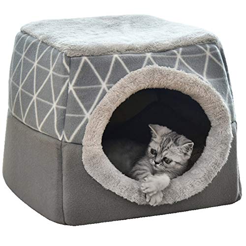 Csheng Hundebett Haustierbett Welpenbett Katzenstreu Raumkapsel Vier Jahreszeiten Allgemeines Katzenhaus Geschlossenes Katzenhaus Haustierbedarf Hundehaus Winter Warmes Katzenbett Platz Gray,XL von Csheng