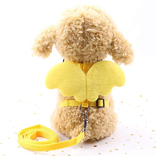 Csheng Hundegeschirr Hunde Leine Hundegeschirr für mittlere Hunde Kein Zuggurt für Hunde Hundegeschirr klein verstellbar Hundegeschirr und Bleisätze Yellow,xs von Csheng