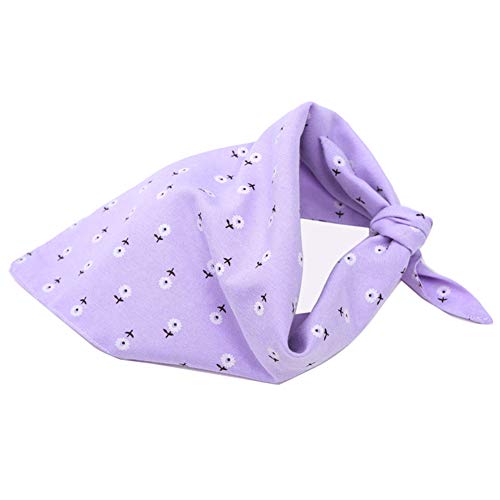 Csheng Hundehalstücher Hundezubehör Haustierschal Hund Doppellagige Baumwolle Dreieckstuch Speicheltuch Heimtierbedarf Hundehalsband Mohn Bandanas Für Hunde Purple,Small von Csheng