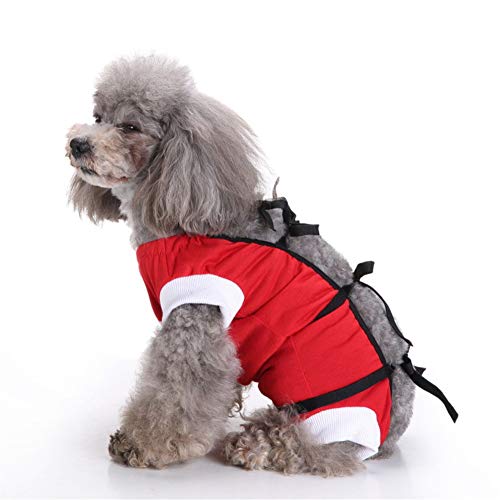 Csheng Hundekleidung Hund Onesie Hundekostüm Katzenkleidung Haustier Hund Rehabilitationskleidung Haustier Hund Verletzungsschutz Sterilisationsoperation Kleidung Hund red,M von Csheng