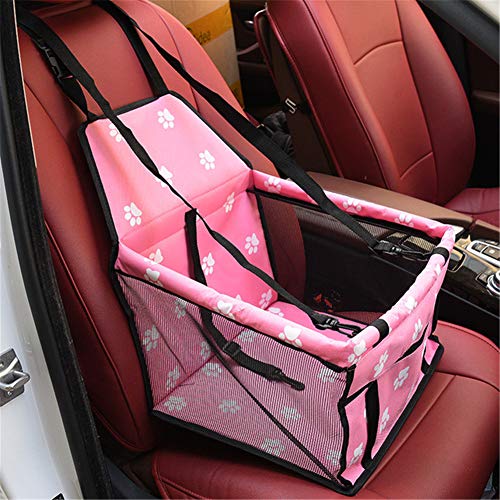 Csheng Hundekorb Auto Hunde Autositz Hundezubehör Hund Auto Hängematte Hundehängematte für Auto Hund Reisesitz für Auto Hundereiseträger Dog Booster Seat pink von Csheng