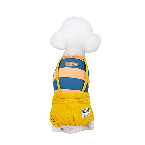 Csheng Hundekostüm Haustierkleidung Hundekleidung Katzenkleidung Frühling Sommerkleidung Breit Gestreifte Overalls Für Verschiedene Indoor-Outdoor-Anlässe Urlaubsdekorationen Large,orange von Csheng