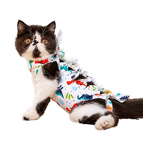 Csheng Hundekostüm Hund Onesie Welpenweste Verband Typ Postoperative Kleidung Katze Sterilisation Kleidung Entwöhnungskleidung Baumwolle Atmungsaktive Haustierkleidung Cat Recovery Suit a,L von Csheng