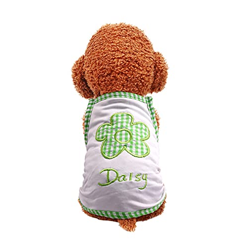 Csheng Hundekostüm Hunde-T-Shirts Sommerhundekleidung Für Kleine Hunde Welpenkleidung Katzenkleidung Haustiere Kätzchenkleidung Hundekleidung Frühlingsblumenweste Sling Frühlingssommer 36,Green von Csheng