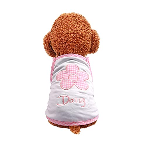 Csheng Hundekostüm Hunde-T-Shirts Sommerhundekleidung Für Kleine Hunde Welpenkleidung Katzenkleidung Haustiere Kätzchenkleidung Hundekleidung Frühlingsblumenweste Sling Frühlingssommer 40,pink von Csheng