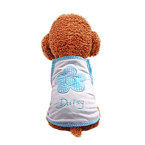 Csheng Hundekostüm Hunde-T-Shirts Sommerhundekleidung Für Kleine Hunde Welpenkleidung Katzenkleidung Haustiere Kätzchenkleidung Hundekleidung Frühlingsblumenweste Sling Frühlingssommer 44,Blue von Csheng