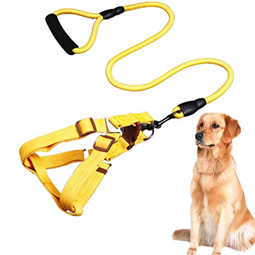 Csheng Hundeleine Seil Hundeleine Welpe Blei Brust Rücken Traktionsseil Hund Rundseil Kletterseil Haustierbedarf Hundeseil Hundetraining Leinenleine Für Outdoor-Leine Yellow,23 von Csheng