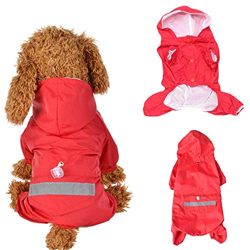 Csheng Hundemäntel Kleine Hundejacke Welpenmantel Hund Regenmantel Haustierbedarf Hundekleidung Transparente Welpen Haustier Regenmantel Haustier Regenmantel Hund Regenmäntel red,X-Large von Csheng