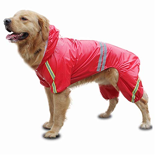 Csheng Hundemäntel Kleine Hundejacke Welpenmantel Hund Regenmantel Mit Beinen wasserdichte Vierbeinige Kleidung Sicherheit Reflektierende wasserdichte Kleidung Pet Double-Layer red,5XL von Csheng