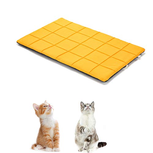 Csheng Hundematte Bett Flauschige Katzenmatte Weiche Vier Jahreszeiten Haustier Sofa Kissen Fleece Haustier Bett Kissen Haustier Hund Käfig Kissen Hund Komfort Bett Welpen Decken Yellow,XXS von Csheng