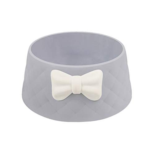 Csheng Hundenäpfe Hundenäpfe Hundenäpfe Katzenschüssel Bowknot Pet Bowl Katzenhund Reisschüssel Rice Bowl Food Bowl Plastikreisehunde Bowl Cat Water Bowl Hundenäpfe Grey von Csheng