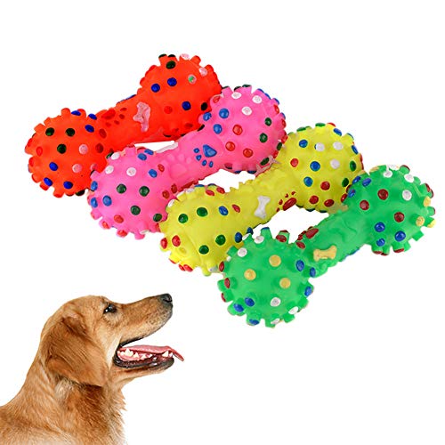 Csheng Hundespielzeug Quietschendes Hundespielzeug Haustier Spielzeug Hundespielzeug Welpenspielzeug Zahnen Spielzeug Quietschendes Hundespielzeug Gesangsspielzeug Dorn Hantel Spielzeug von Csheng