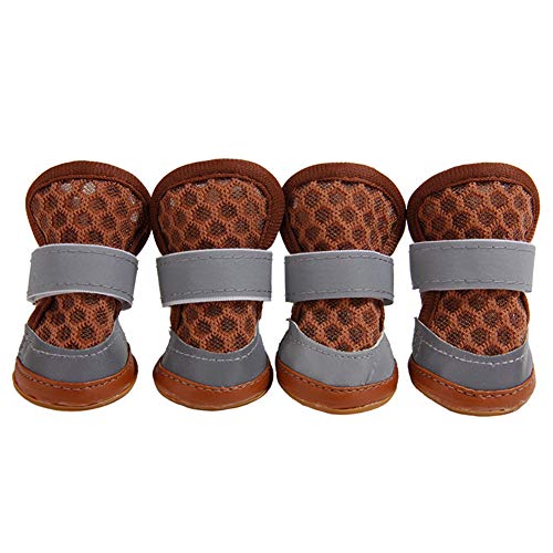 Csheng Hundestiefel Schützende Hundestiefel Hundesandalen Four Seasons Belt Reflective Soft Comfortable Farben Und Spezifikationen Geeignet Für Eine Vielzahl Von Hunderassen, Die Bequem Brown,#2 von Csheng