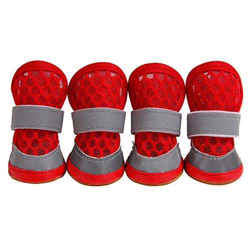 Csheng Hundestiefel Schützende Hundestiefel Hundesandalen Four Seasons Belt Reflective Soft Comfortable Farben Und Spezifikationen Geeignet Für Eine Vielzahl Von Hunderassen, Die Bequem red,#3 von Csheng