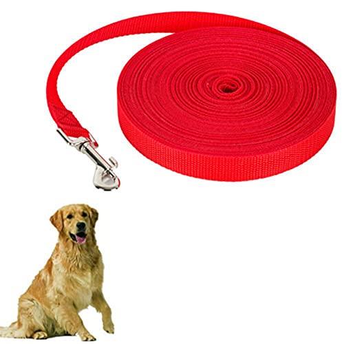 Csheng Hundetraining Leine Leine Trainingsleine Für Hunde Hundeleinen Hundeleine Haustierbedarf Gurtband Hundeleine Leine Hundelauf Hundeleine Für Outdoor-Training Laufen Gehleine red,10m von Csheng