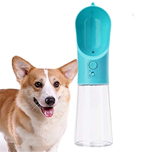 Csheng Hundewasserflasche Hundeflasche Wasserspender Haustier Hund Begleitender Wasserbecher Outdoor-Zubehör Outdoor-Trinkwasserzufuhr Tragbare Wasserflasche Welpe Wasserflasche Blue von Csheng