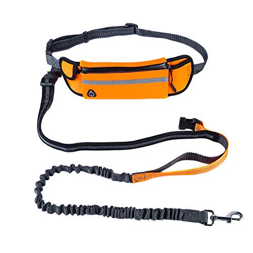 Csheng Joggingleine Hunde Joggingleine Hund Mit Bauchgu Hundegürtel Hundegürtel Slip Lead Für Hunde Hundetraining Freisprech-Hundeleine Laufender Hund Führt Die Hände Frei Hundelauf Bleifrei orange von Csheng