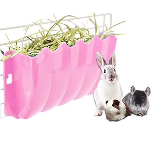 Csheng Kaninchen Wasserflasche Kaninchen Futternapf Außerhalb Kleintier Gras Rack Kann Kleines Haustier Gras Korb Gras Topf Kaninchen Chinchilla Meerschweinchen Zubehör Reparieren Fix pink von Csheng