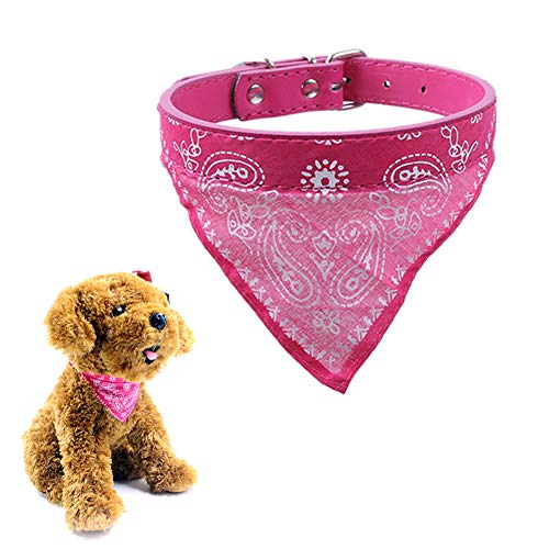 Csheng Katze Bandana Halsband Hund Bandana Hundebekleidung Haustier Bandana Haustier Speichel Handtuch Dreieck Schal Kragen Hundelätzchen Seidenschal Katzenschal Haustier Halsband Hund pink,Large von Csheng