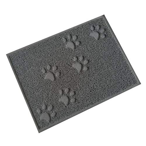 Csheng Katze Katzentoilette Matte Napfunterlage Katzen Hundenäpfe rutschfeste Matte Katzenstreumatte waschbar Hundenapf Mat Katzenfütterungsmatte rutschfest Black von Csheng