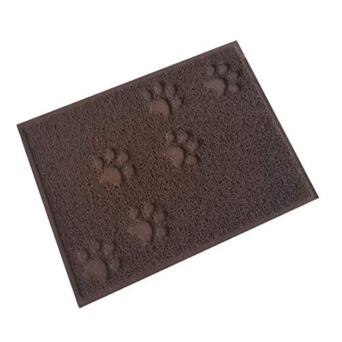 Csheng Katze Katzentoilette Matte Napfunterlage Katzen Hundenäpfe rutschfeste Matte Katzenstreumatte waschbar Hundenapf Mat Katzenfütterungsmatte rutschfest Brown von Csheng