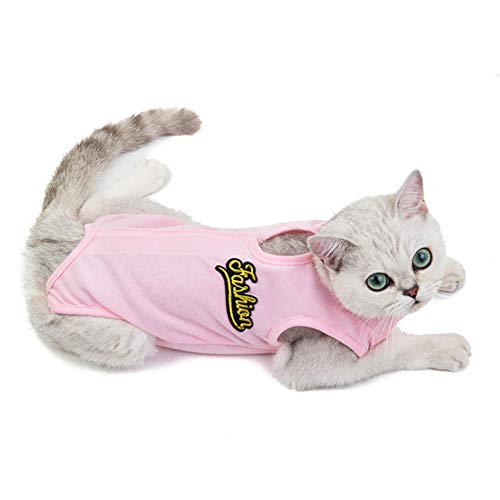 Csheng Katze Kleidung Hund Onesie Hund Kleidung Hund Kostüm Wiederherstellen Von Kleidung Nach Katze Kätzchen Kleidung Haustier Einfarbig Physiologische Hosen Haustier Sterilisation pink,S von Csheng