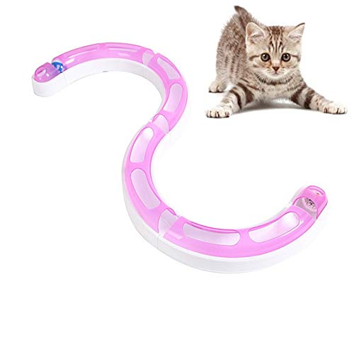 Csheng Katze Spielzeug Ball Kombinationspur Katze Spielzeug Veränderbare Turnierball Puzzle Turntisch Lustige Katze Spielteller Katze Tunnel Katze Spielzeug Für Indoor Katzen Tunnelschlauch pink von Csheng