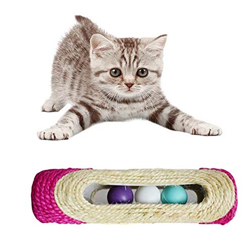 Csheng Katzen Kratzbrett Kratzen Katzenspielzeug Langer Roller DREI Rasselball Sisal Katzenkratzer Lustiger Ball Badminton Haustierspielzeug Katzenspielzeug Interaktiver Sofaschutz von Csheng