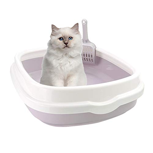 Csheng Katzenklo Katzentoilette Katzentoilette Haustier Toilette Katzentoilette Kätzchenstreutablett Kaninchenstreu Tablett Eckstreu Tablett Cat Gray von Csheng