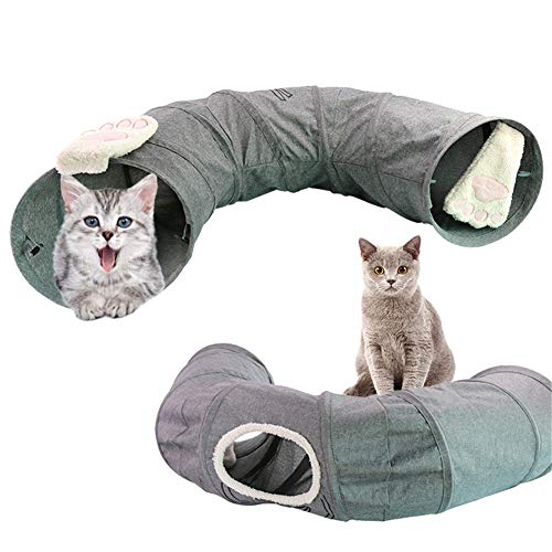 Csheng Katzenspielzeug Mit Ringing Papier Katze Tunnel Kratzfestes Faltbares Walzgericht Chinchilla Tunnel Spielzeug-Haustier Interaktiver Spaß Roller Übungs Tunnel Tube von Csheng