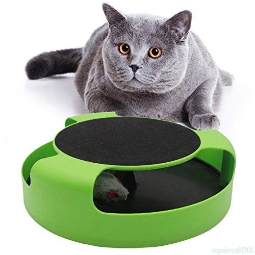 Csheng Katzenspielzeug Single Layer Mouse Katzenspielplatte Lernspielzeug Crazy Cat Scratcher Kommt Mit Shadowless Mouse Kätzchenspielzeug Für Hauskatzen Pet Toys von Csheng