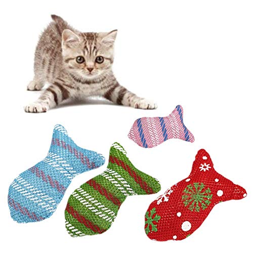 Csheng Katzenspielzeug Weihnachtsserie Spielzeug Maus Katze Interaktiv Spielen Interaktives Katzenspielzeug Interaktives Katzenspielzeug Für Innenkatzen Kätzchenspielzeug Fish von Csheng