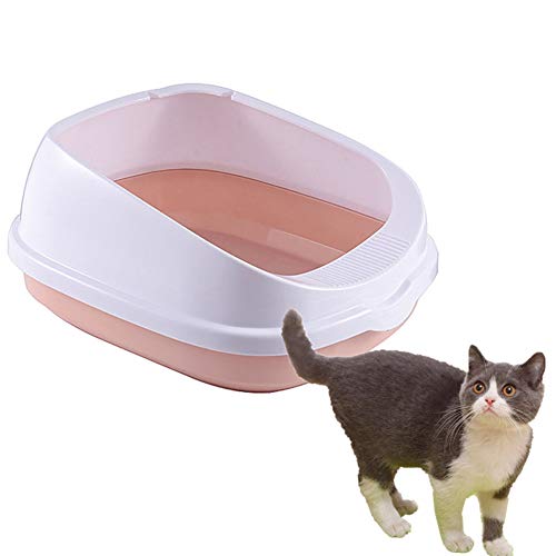 Csheng Katzentoilette Katzenklo Selbstreinigende Katzenstreu Selbstreinigende Katzentoilette Anti-Splash-Bettpfanne Kaninchenstreu Tablett Katzentoilette pink von Csheng