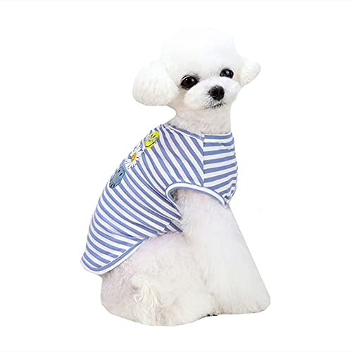 Csheng Kleidung Für Hunde Hundeweste Kätzchen Kleidung Hund Sommerweste Hund T-Shirt Katze Kleidung Haustier Kleidung Welpenkleidung Hundekleidung Frühling Sommer Sonne Blume 20,Blue von Csheng