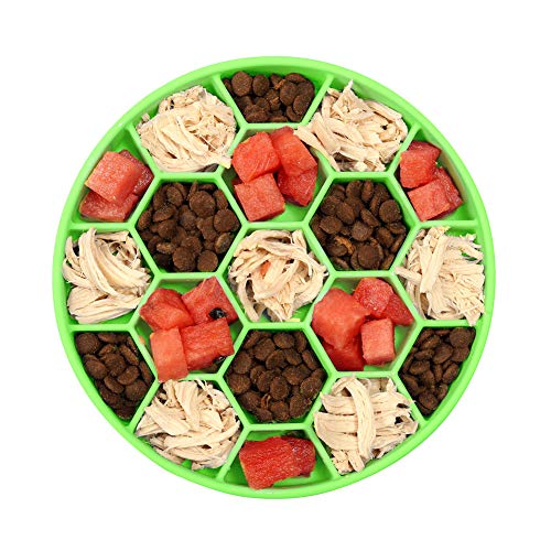 Csheng Langsam Fütternde Hundenapf Welpenschalen Anti Gulp Hundenapf Slow Feeder Pet Bowl Haustier Slow Food Bowl Hund Anti-Choke-Schüssel Anti-Rutsch-Hundenapf Silikon-Saugnapf Green von Csheng