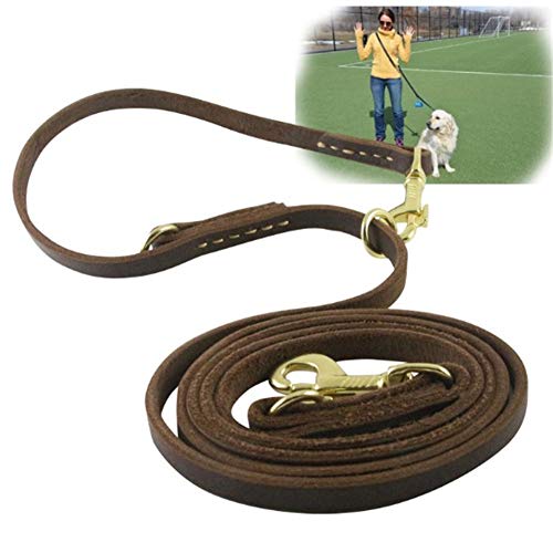 Csheng Lederleine Hund Retrieverleine Mit Zugstopp Hundeleinen Hunter Leine Hundeleine Leder Joggingleine Hunde Leine Hund Hunde Leine Hundeleine GroßE Hunde von Csheng