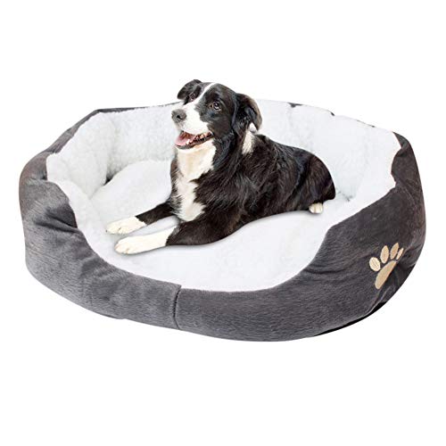 Csheng Mittleres Hundebett Haustierbett Welpenbett Abnehmbares Und Waschbares Haustierbett Mattenzubehör Für Lammwolle-Zwinger Rechteckige Hundehütte Verdickte Warme Matte Gray,50 * 40cm von Csheng