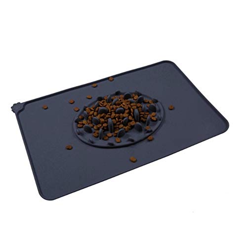 Csheng Napfunterlage Hund Hundenapf Unterlage Futtermatte Fressnapf Unterlage Langsam Essen Hundenapf wasserdichte Haustiermatte Katzenschüssel Mat Fütterungsmatte Aus Silikon Black von Csheng