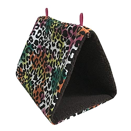 Csheng PapageienhäNgematte HäNgemattenvogelnest Vogelbett Vogel Hängendes Bett Haustier HäNgematte HäNgende HäNgematte HäNgematte Spielen Schlafsack HäNgematte TunnelhäNgematte Leopard Print,M von Csheng