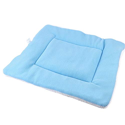 Csheng Pet Mat Doghouse Candy Farbe Four Seasons Lamm Waschbares Hundebett Hundekistenmatte Warme Hundedecke Katzenbetten Hundebettzubehör Welpenbett Kätzchenbett Flauschige Katzenmatte Blue,L von Csheng