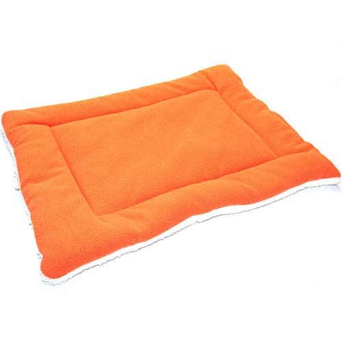 Csheng Pet Mat Doghouse Candy Farbe Four Seasons Lamm Waschbares Hundebett Hundekistenmatte Warme Hundedecke Katzenbetten Hundebettzubehör Welpenbett Kätzchenbett Flauschige Katzenmatte orange,L von Csheng