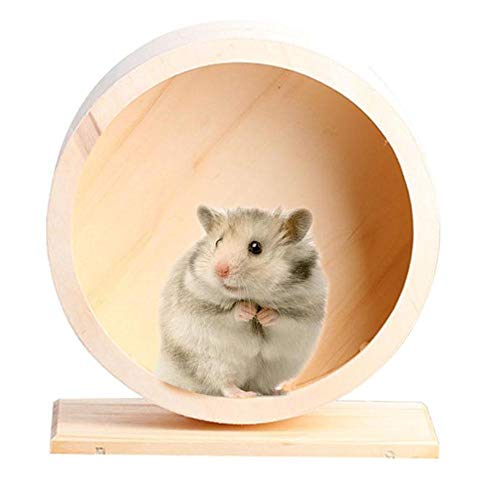 Csheng Pet Supplies Holz Mute Runner Hamster Spielzeug Silent Hamster Wheel Hamster Toy Hamster Zubehör Hamster Langeweile Breaker Hamster Wheel Silent Hamster Wheel Time Schwungrad von Csheng