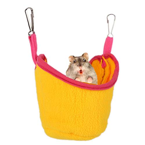 Csheng Ratte Hängematten Hamster Hängematte Hamster Barren Nest Warmes Vogelnest Hängender Hamster Vogel Hängemattennest Hamsternest Papageien Hängematte Für Kleine Haustiere Zum Spielen Yellow von Csheng