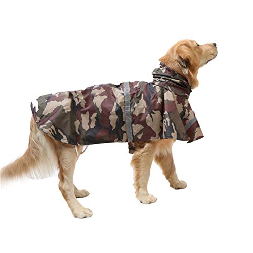 Csheng Regenmantel Für Hunde Wasserdicht Hunderegenmantel Für Kleine Hunde Hund voller Regenmantel Hund Regenmantel mit Kapuze Brown Camouflage,M von Csheng